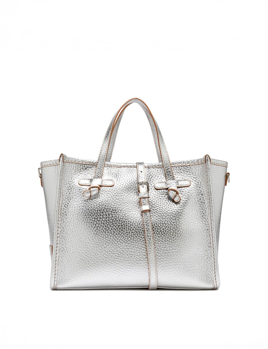 borsa pelle marcella silver caramello - gianni chiarini - shopper