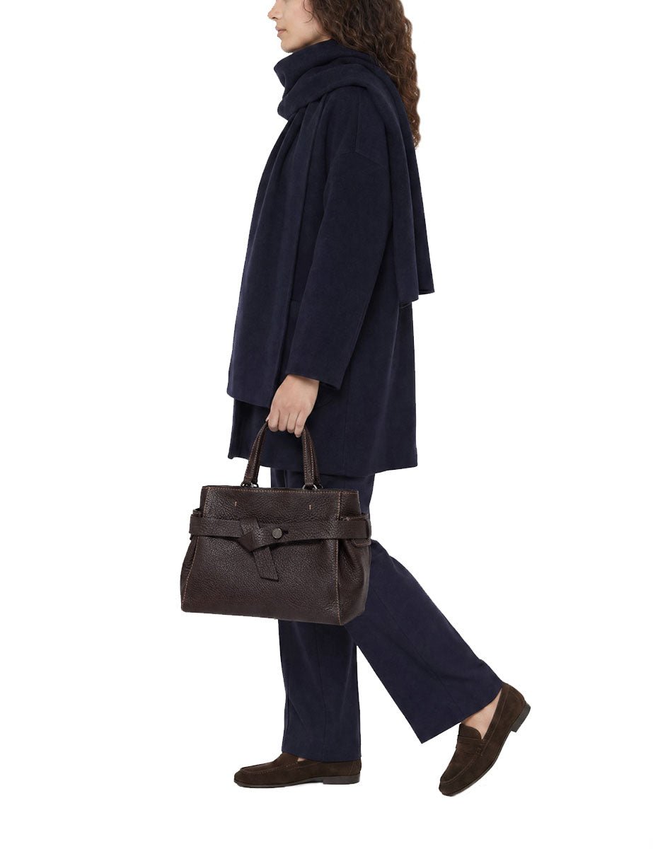 borsa pelle miranda marrone scuro - gianni chiarini - shopper