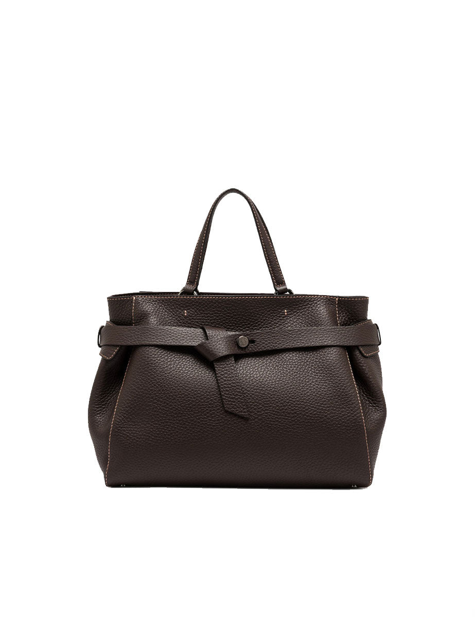 borsa pelle miranda marrone scuro - gianni chiarini - shopper
