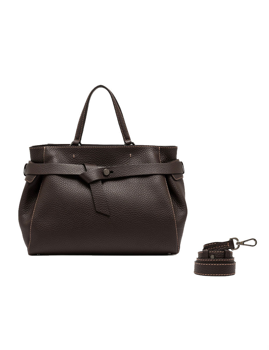 borsa pelle miranda marrone scuro - gianni chiarini - shopper