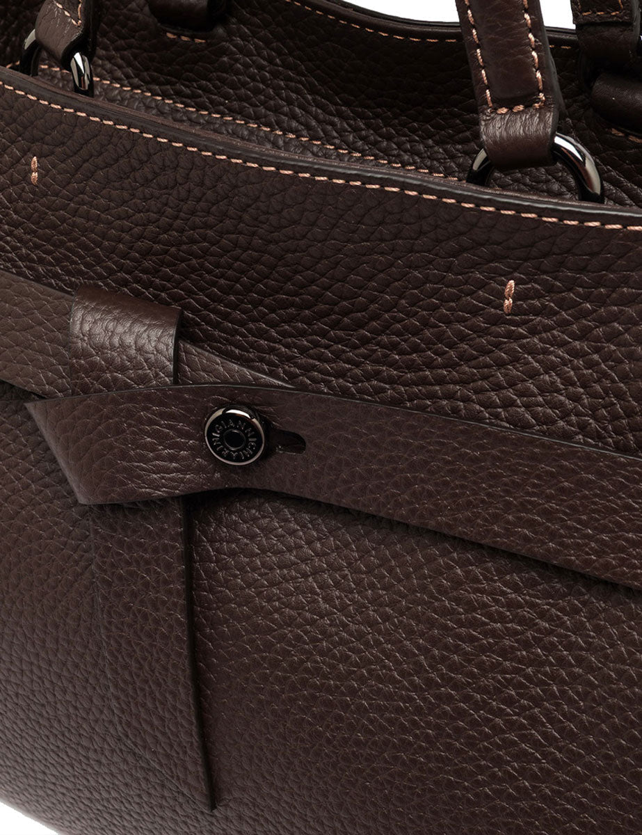 borsa pelle miranda marrone scuro - gianni chiarini - shopper