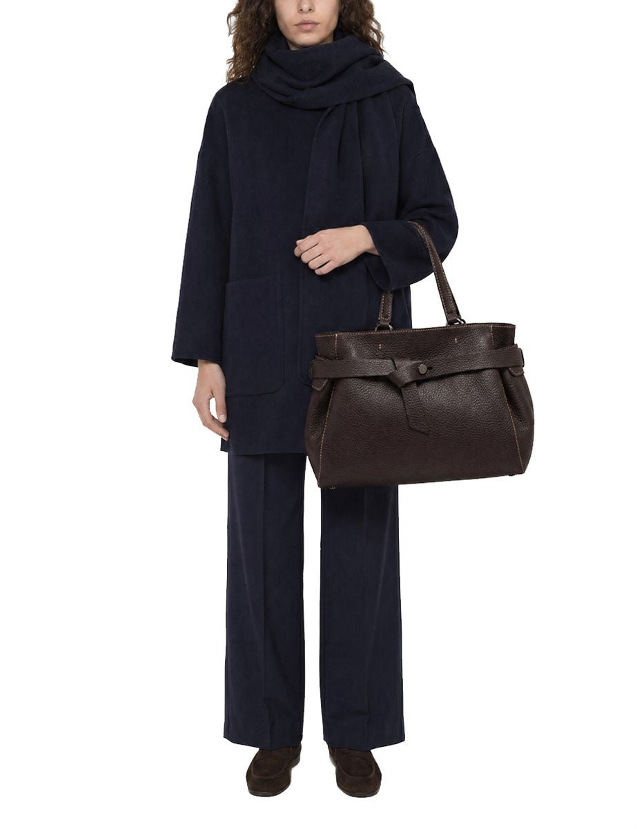 borsa pelle miranda marrone scuro - gianni chiarini - shopper