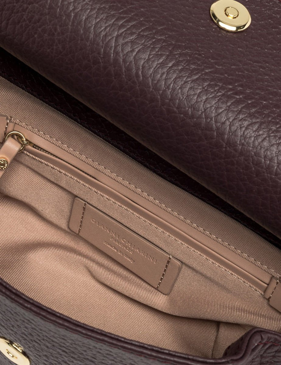 borsa pelle pilar plum - gianni chiarini - clutch