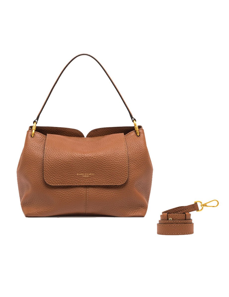 borsa pelle sandra marrone noce - gianni chiarini - clutch