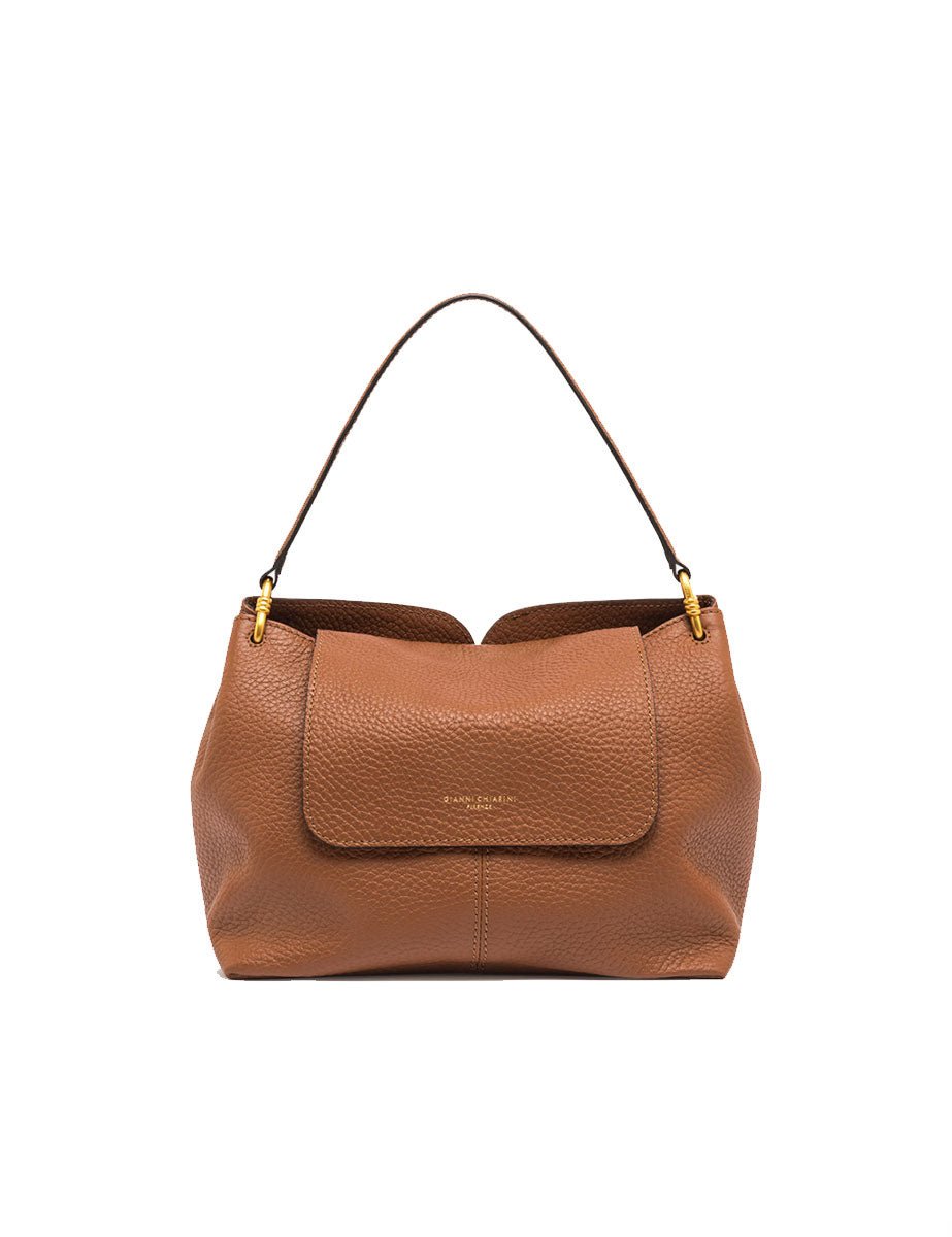 borsa pelle sandra marrone noce - gianni chiarini - clutch