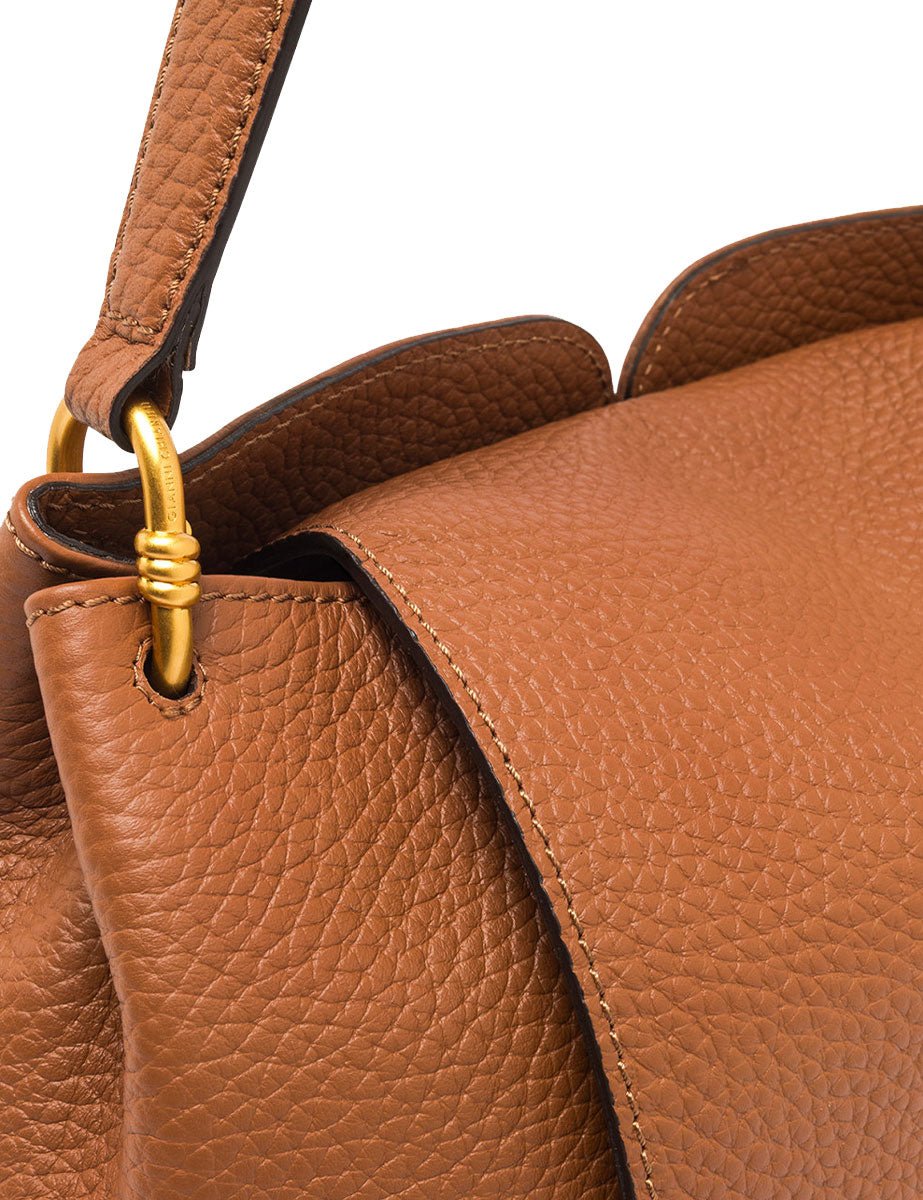 borsa pelle sandra marrone noce - gianni chiarini - clutch
