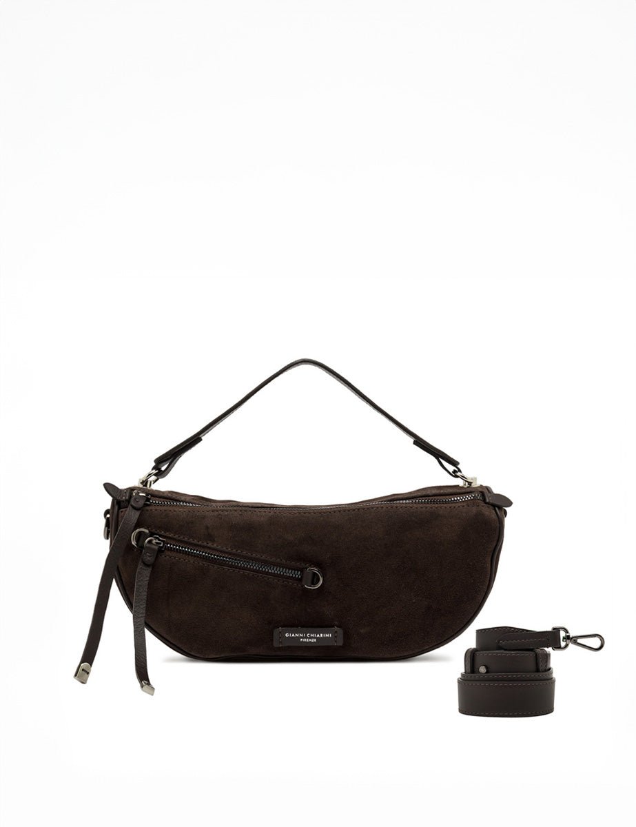borsa pelle scamosciata cindy moka - gianni chiarini - clutch