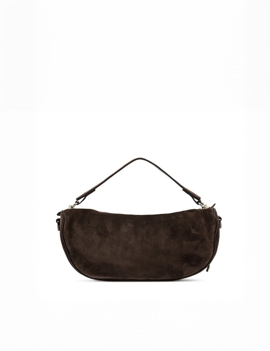 borsa pelle scamosciata cindy moka - gianni chiarini - clutch