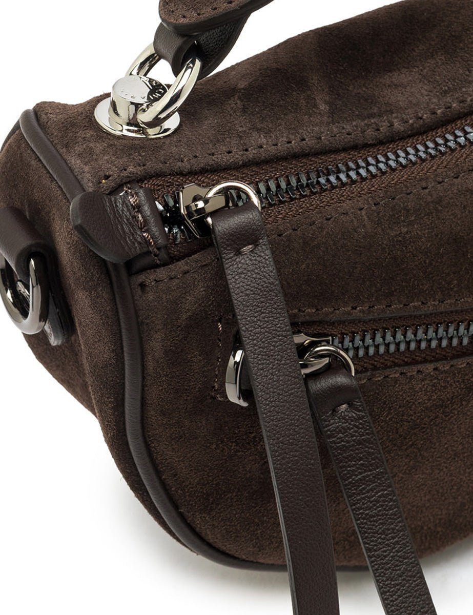 borsa pelle scamosciata cindy moka - gianni chiarini - clutch