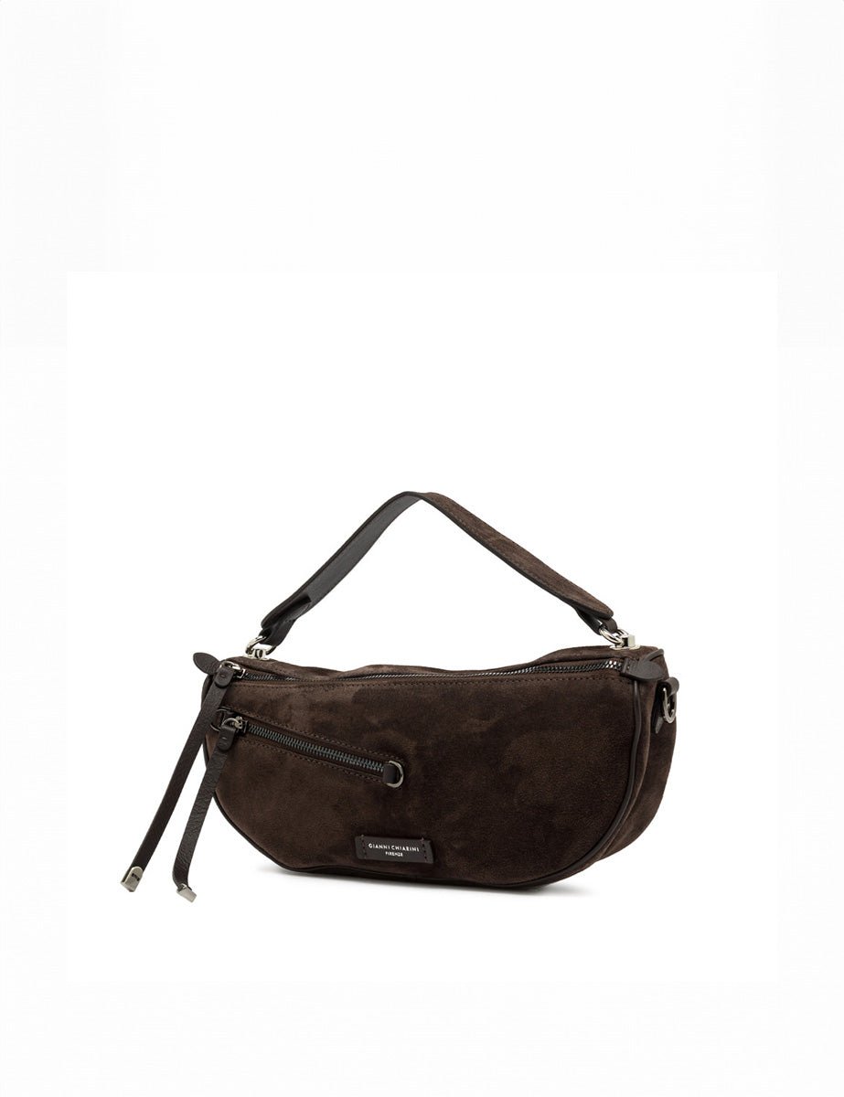 borsa pelle scamosciata cindy moka - gianni chiarini - clutch