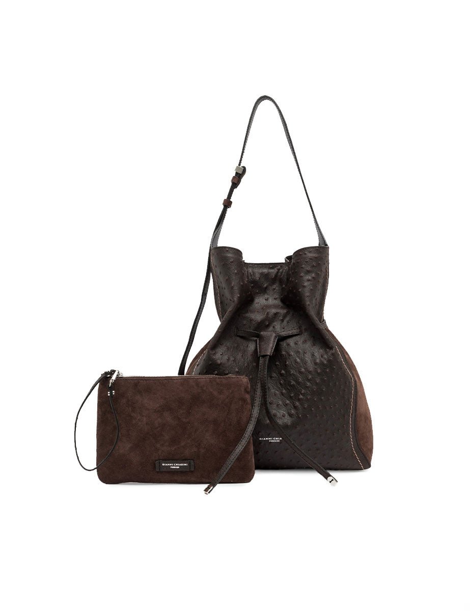 borsa pelle sienna marrone scuro - gianni chiarini - shopper