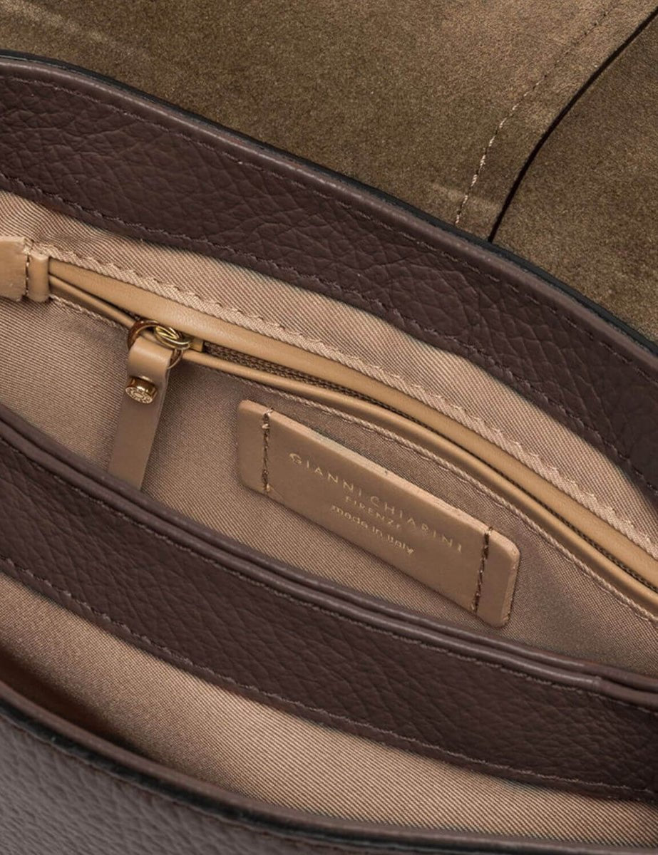 borsa pelle small helena round castoro - gianni chiarini - clutch