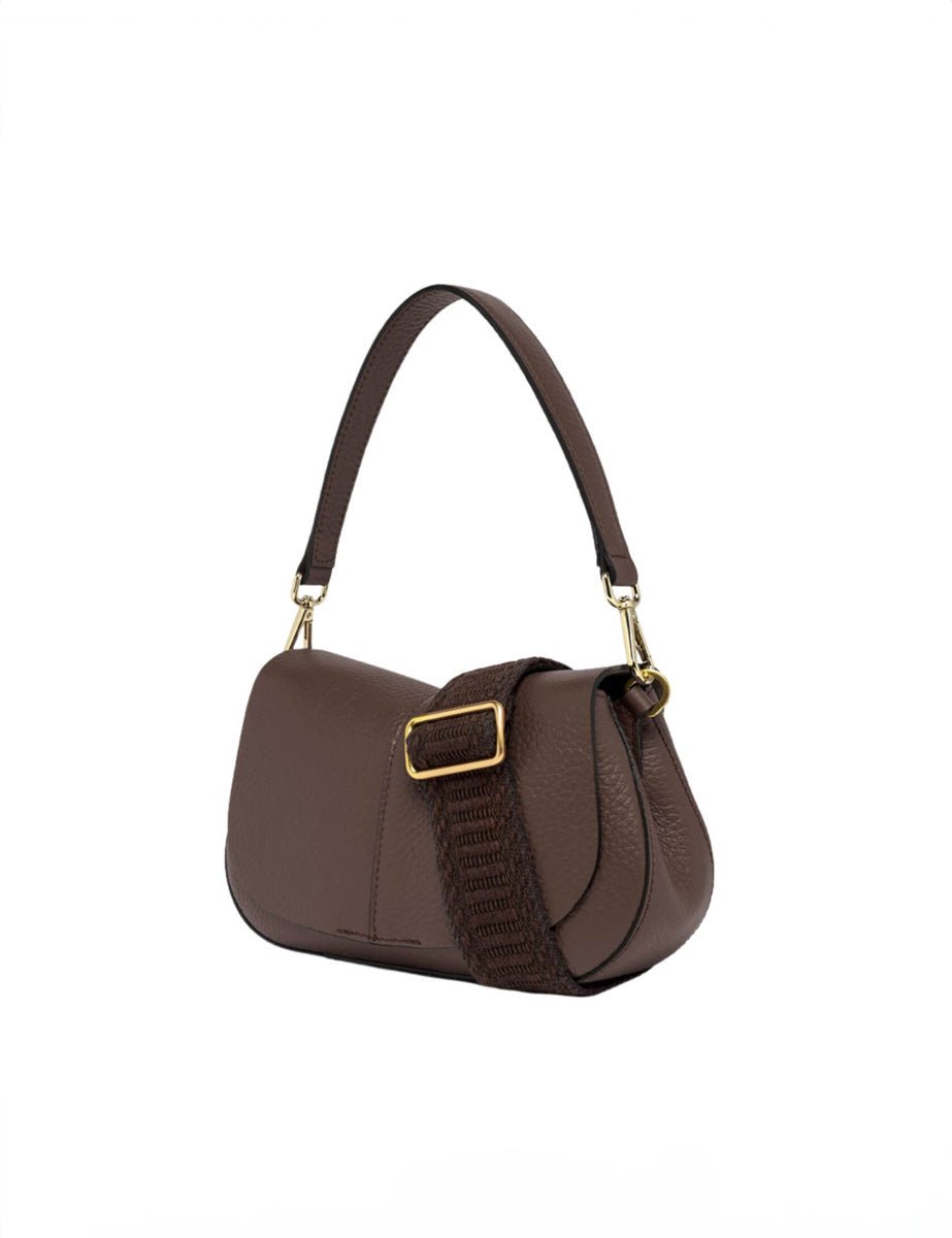 borsa pelle small helena round castoro - gianni chiarini - clutch