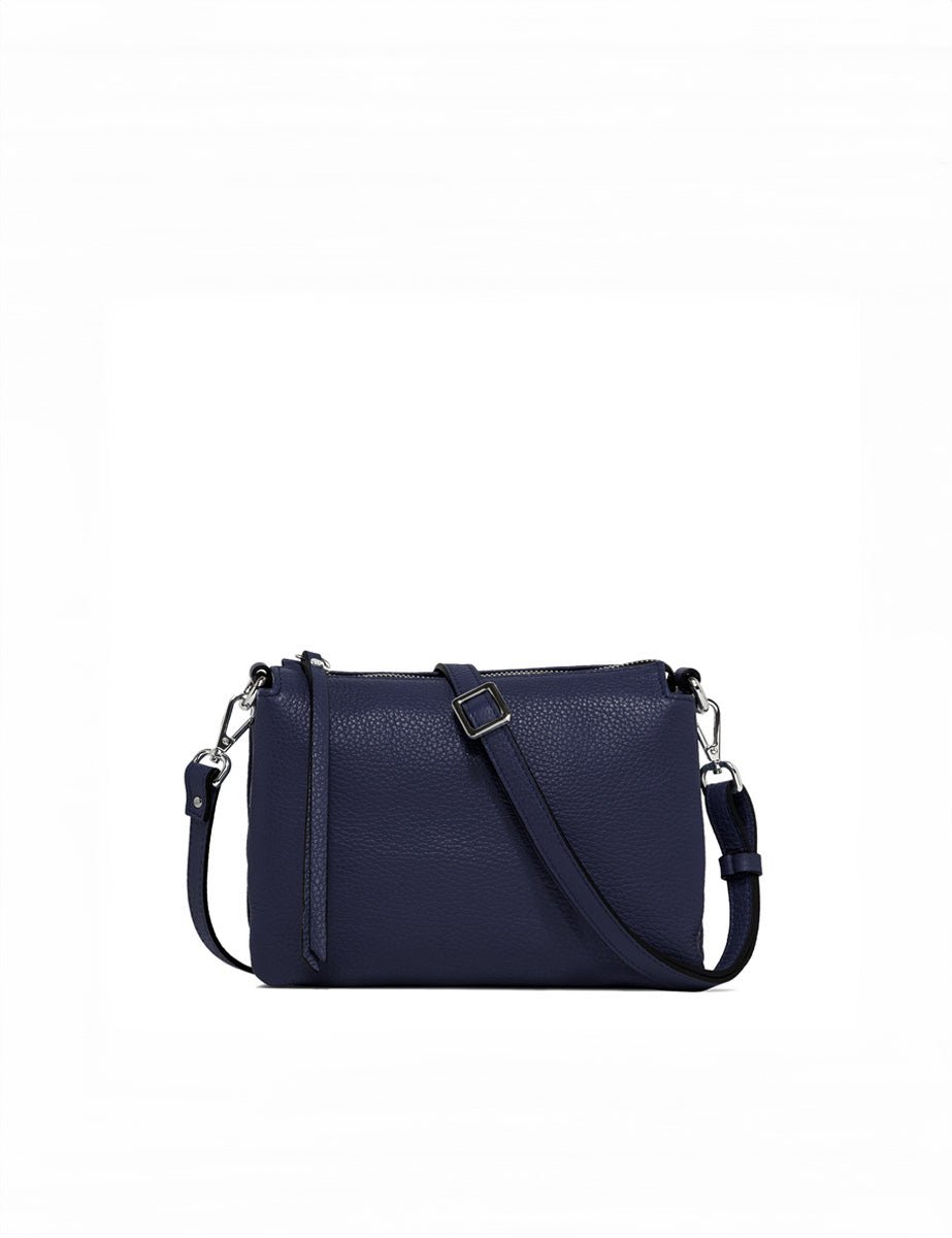 borsa pelle small three navy - gianni chiarini - clutch