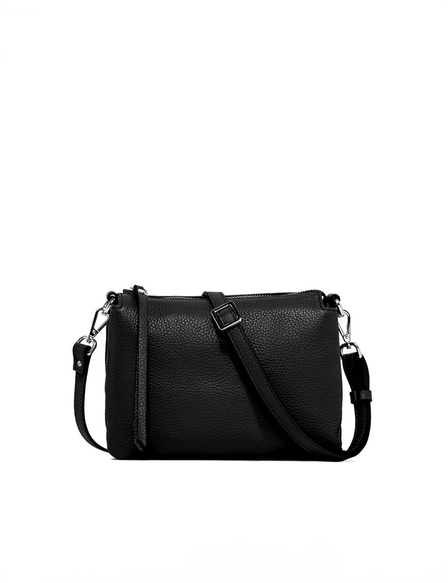 borsa pelle small three nero - gianni chiarini - clutch