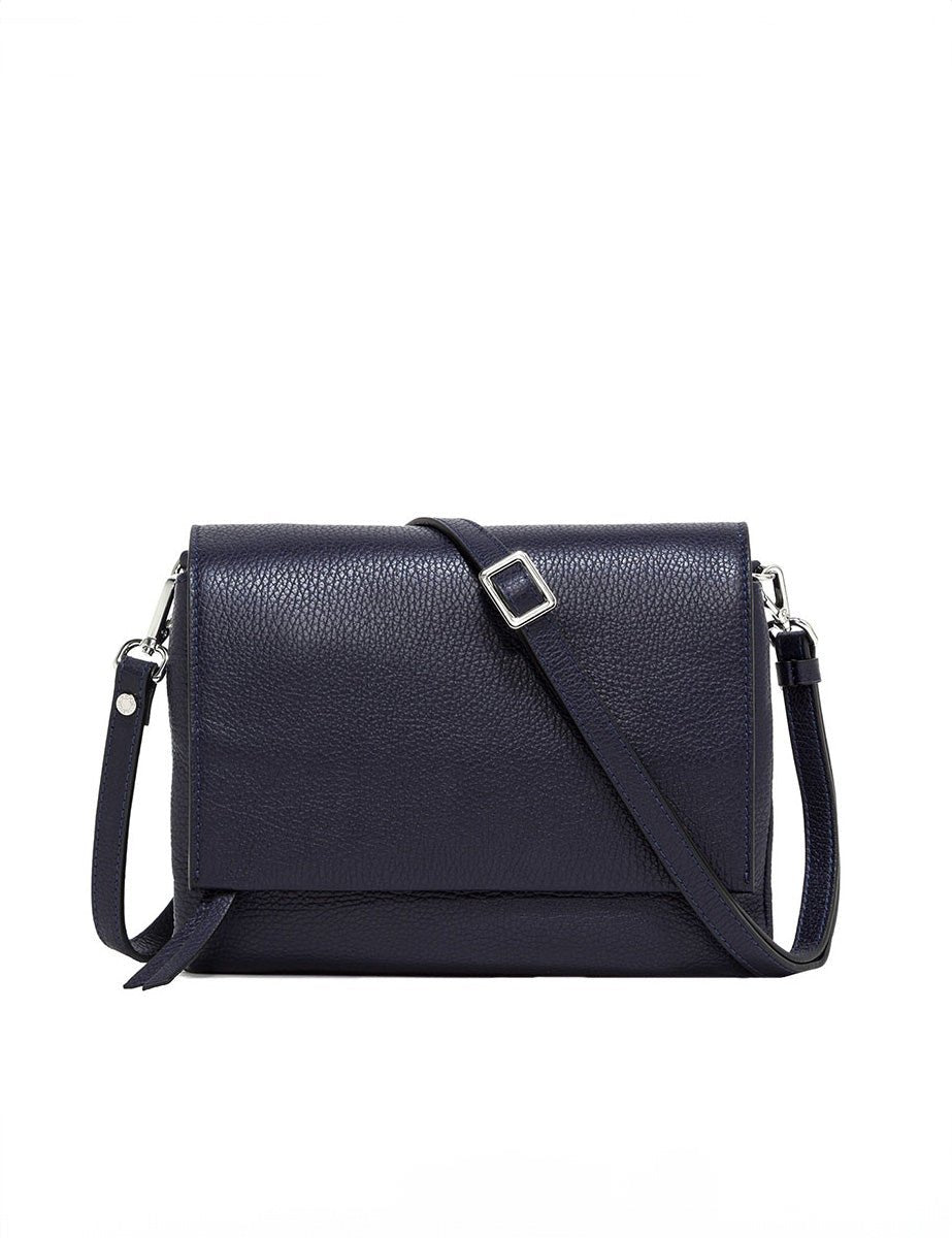 borsa pelle three navy - gianni chiarini - clutch
