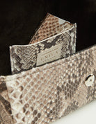 borsa pitone interno camoscio roccia - unica bag lab - clutch
