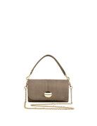 borsa pitone interno nabuk tortora - unica bag lab - clutch
