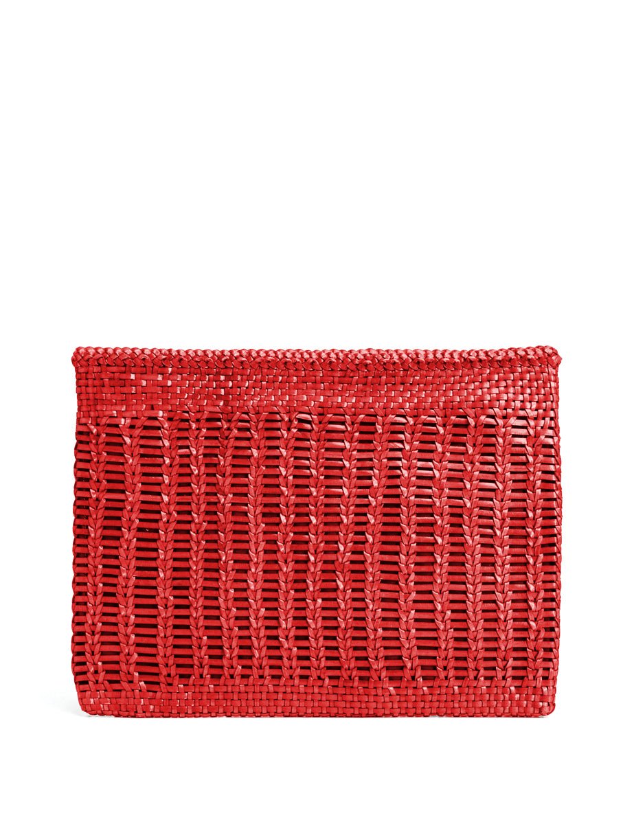 borsa saba maxi intreccio rosso porpora - vipera - clutch