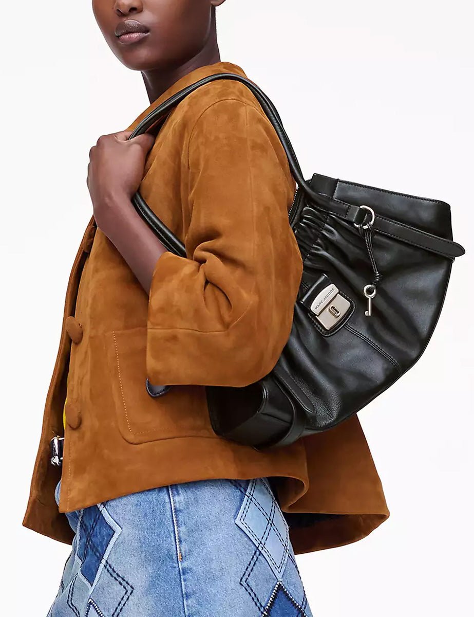 borsa satchel pelle nero - marc jacobs - shopper