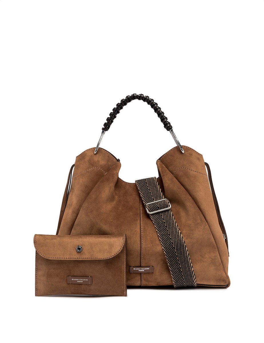 borsa scamosciata era cognac - gianni chiarini - shopper