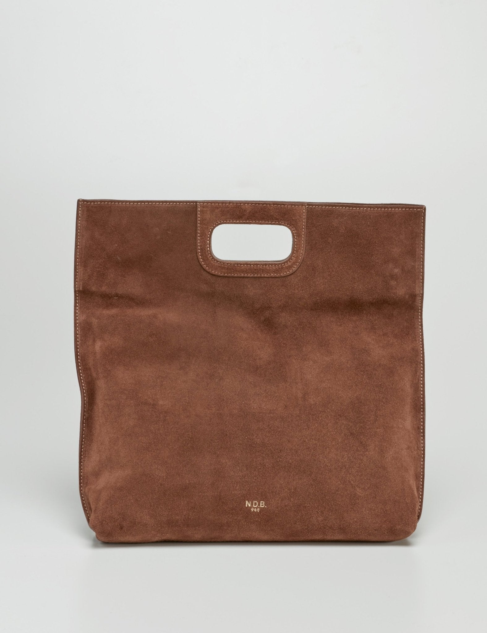 borsa scamosciata pieghevole marrone chiaro - ndb968 - shopper