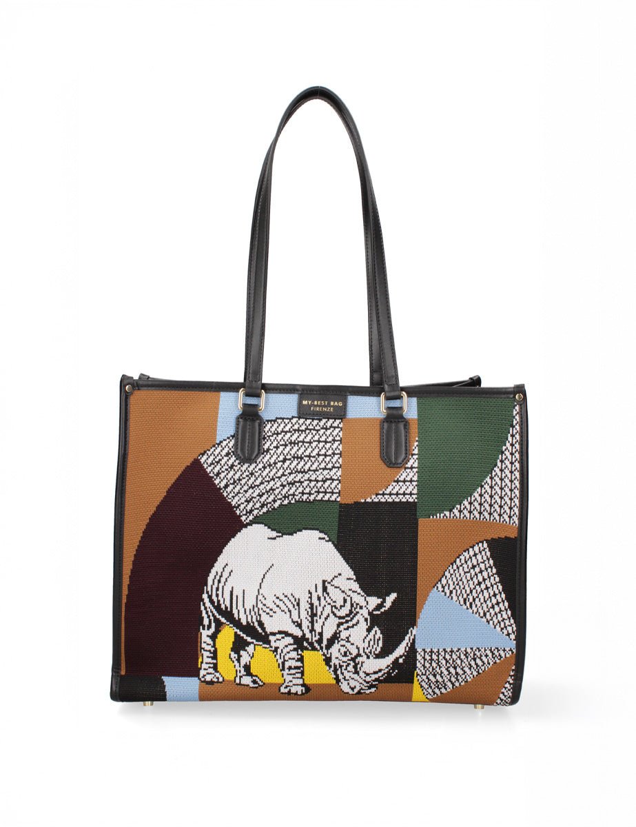 borsa shopper big rhino multicolor - my best bag - shopper
