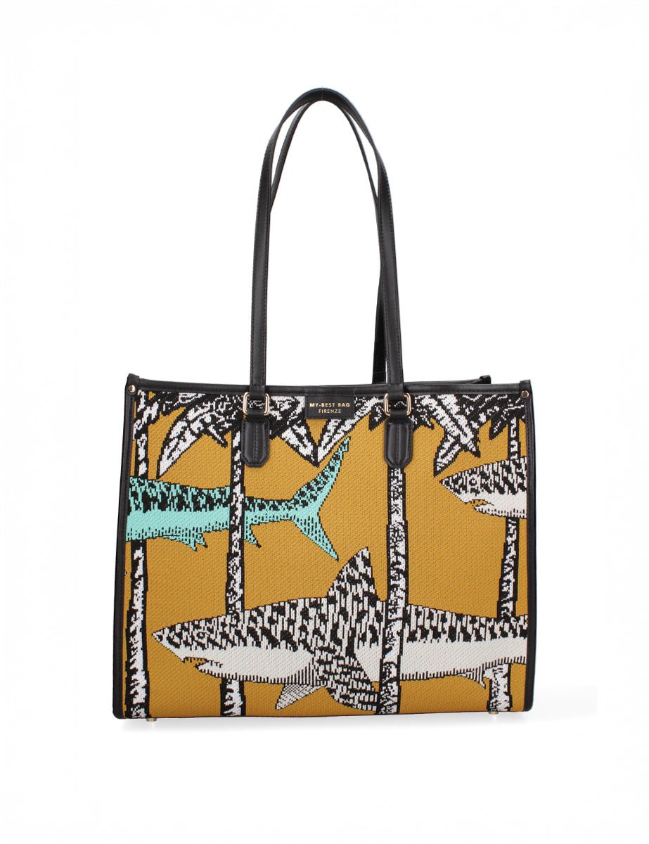 borsa shopper big sharks multicolor - my best bag - shopper