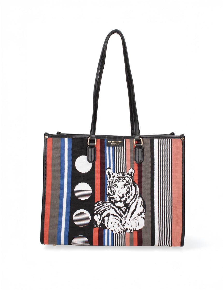borsa shopper big tiger multicolor - my best bag - shopper