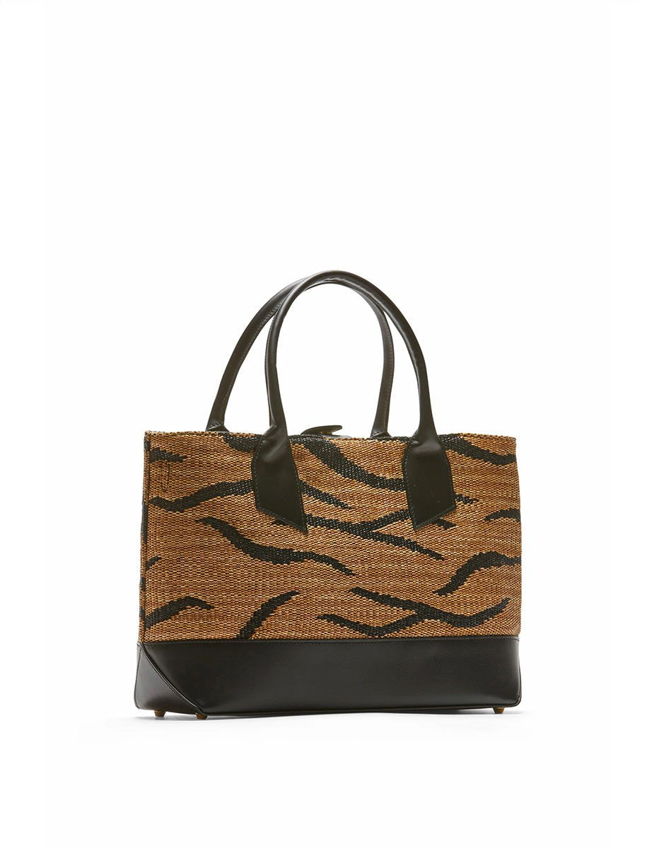 borsa shopper rafia tiger print - n21 alessandro dell'acqua - shopper