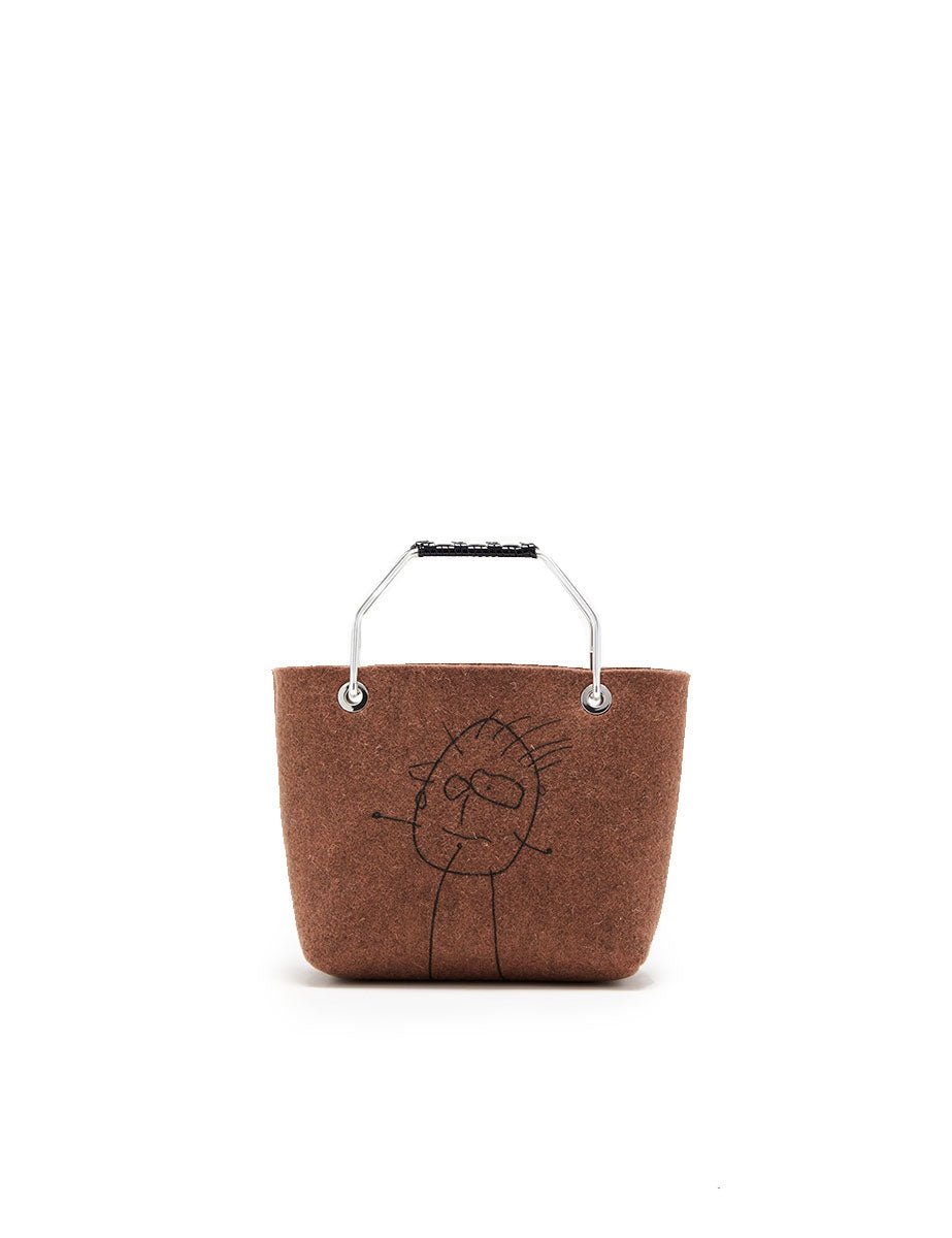 borsa shopper small marrone bruciato - plan c - shopper