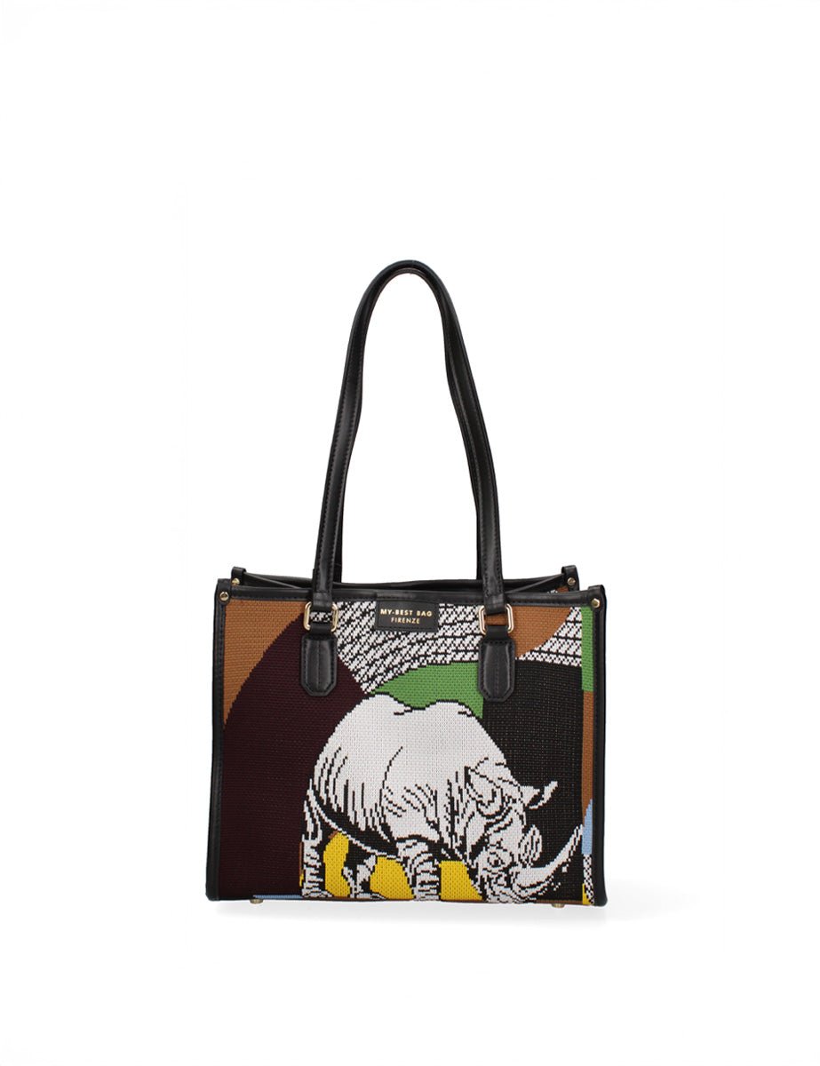 borsa shopper small rhino multicolor - my best bag - shopper