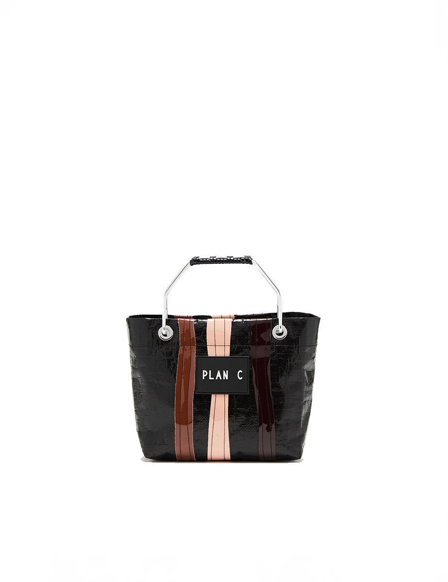 borsa shopper small rosa marrone scuro - plan c - shopper