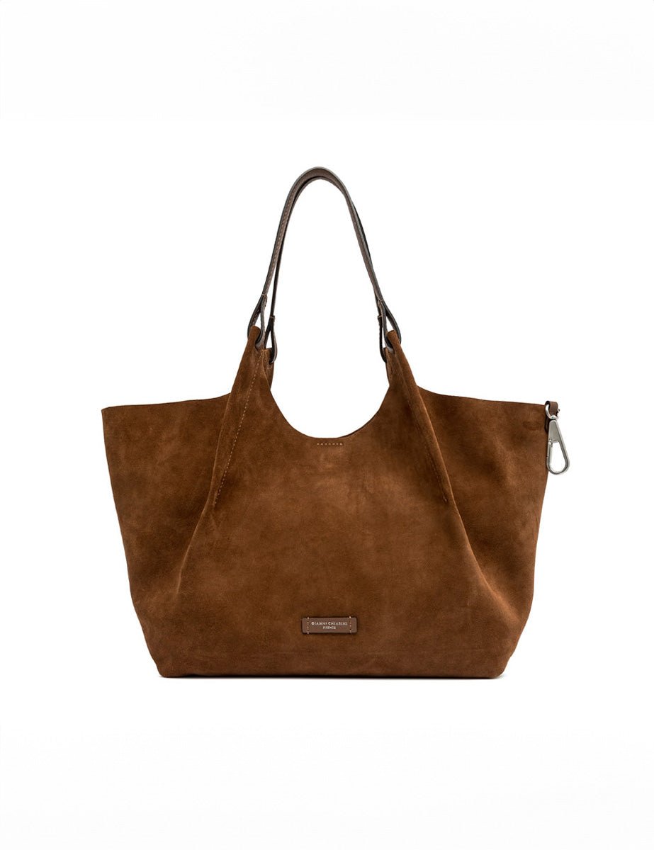 borsa suede dua cognac - gianni chiarini - shopper