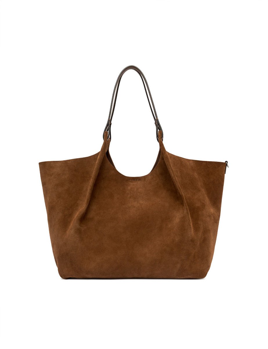 borsa suede dua cognac - gianni chiarini - shopper
