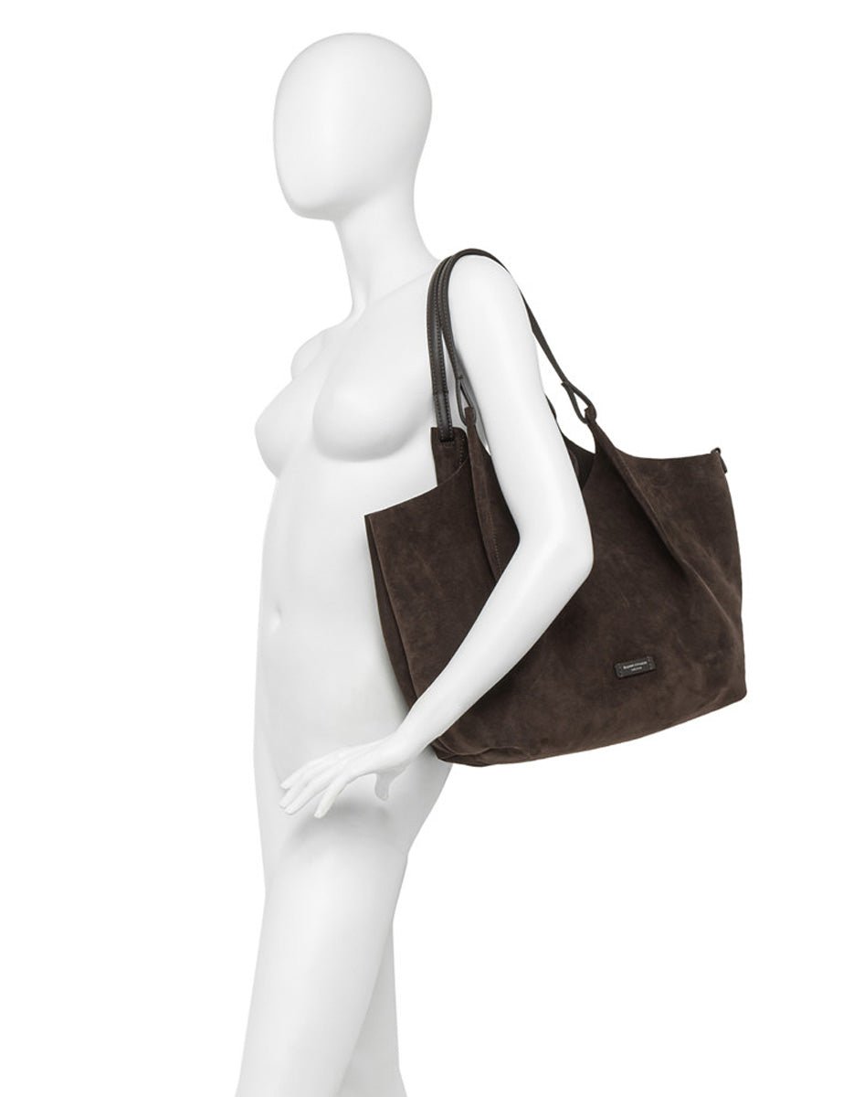 borsa suede dua cognac - gianni chiarini - shopper