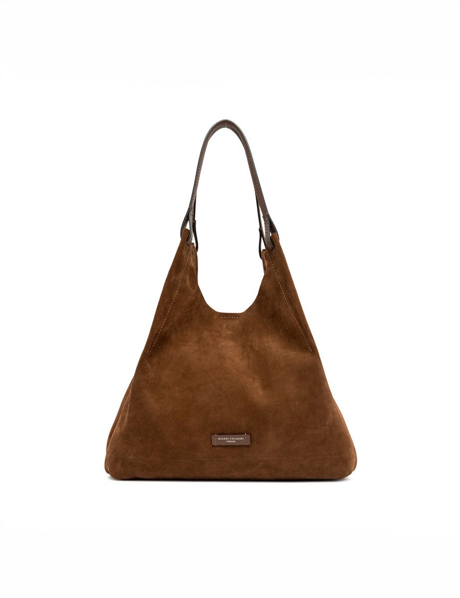 borsa suede dua cognac - gianni chiarini - shopper