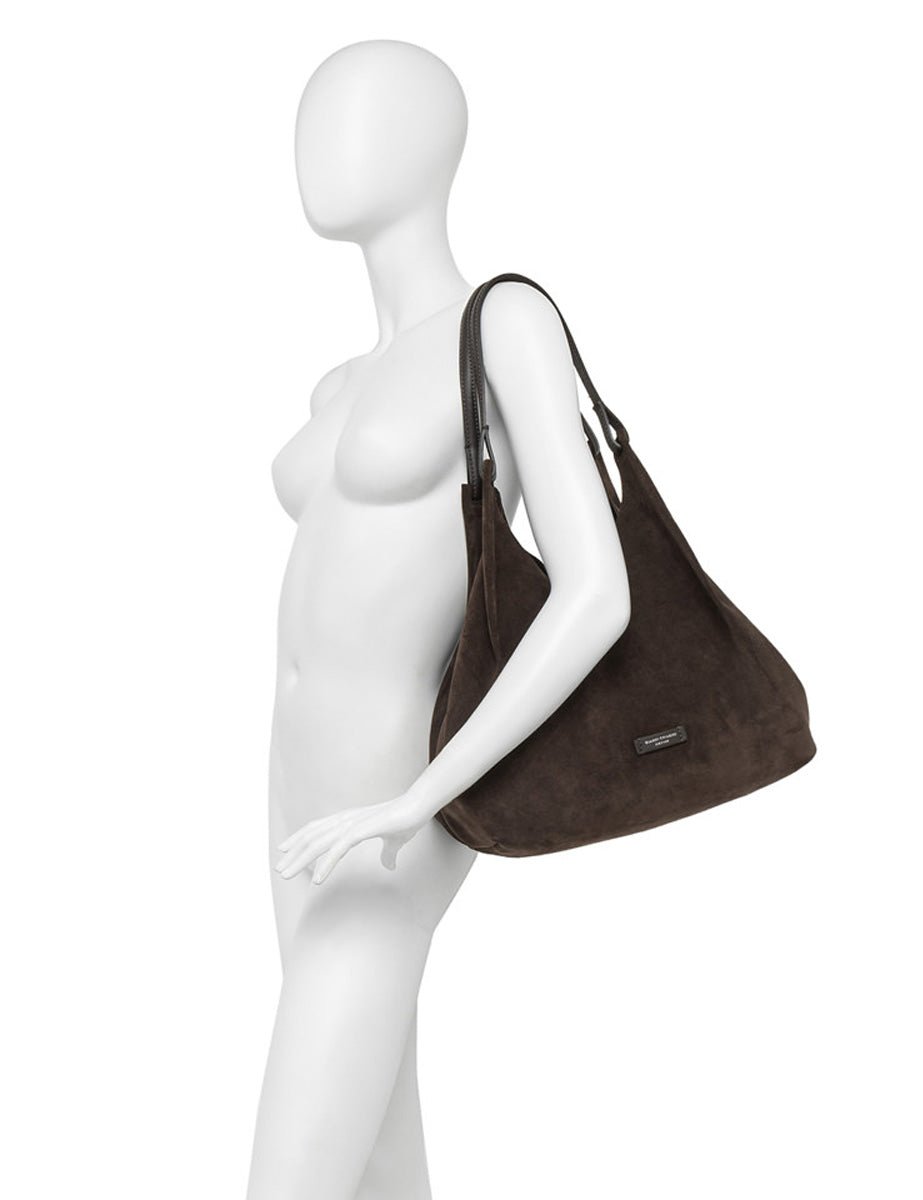 borsa suede dua cognac - gianni chiarini - shopper
