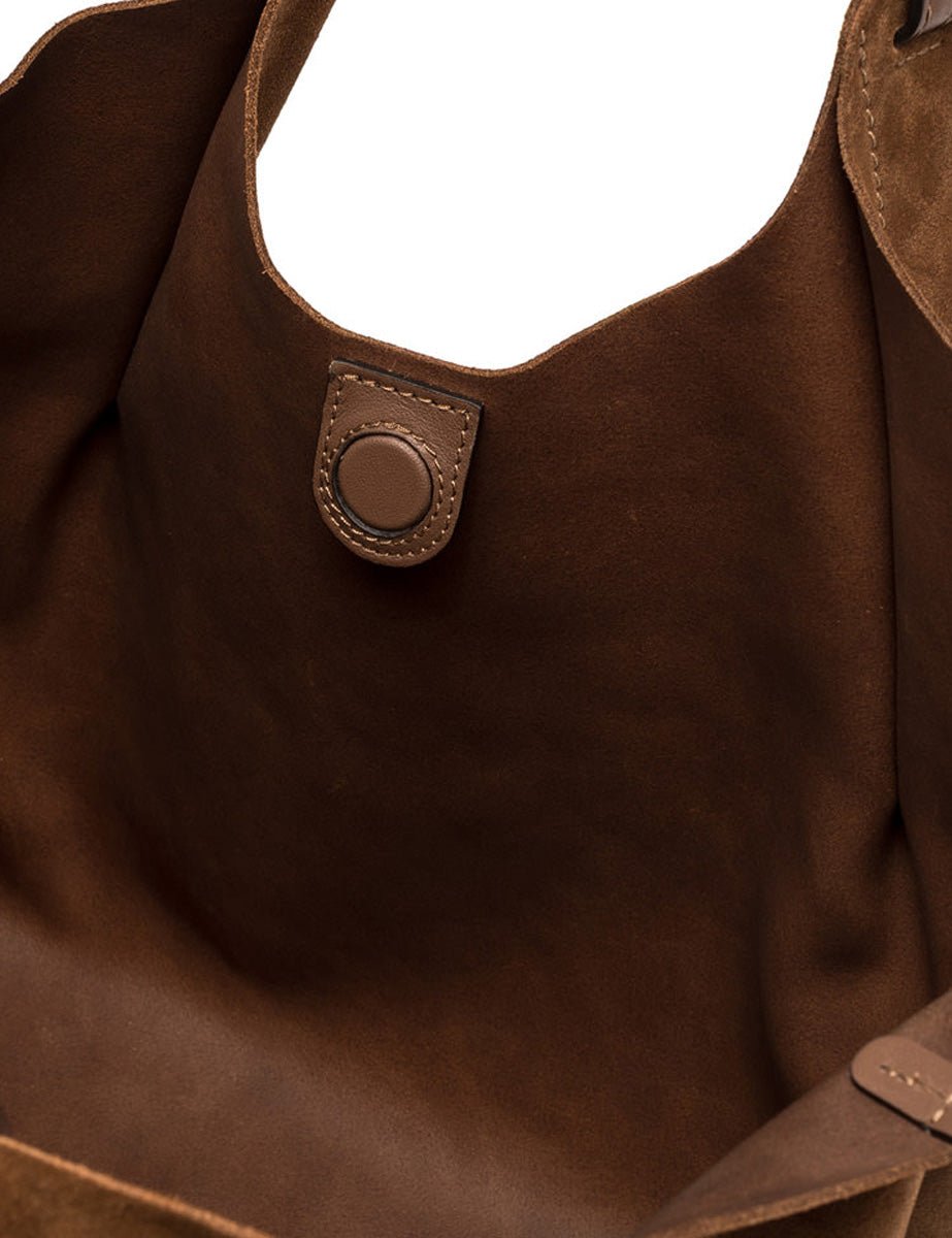 borsa suede dua cognac - gianni chiarini - shopper