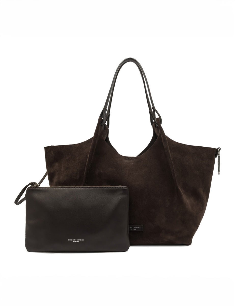 borsa suede dua moka - gianni chiarini - shopper