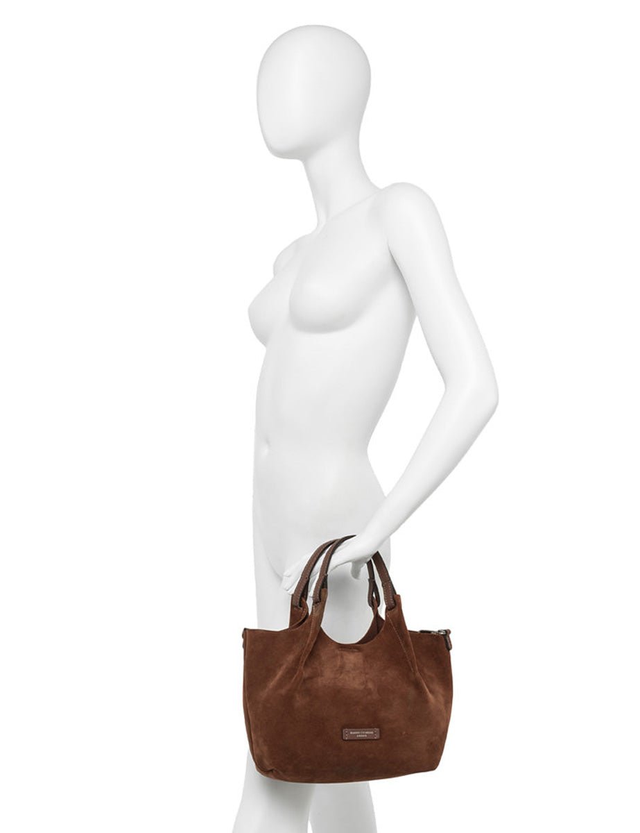 borsa suede dua moka - gianni chiarini - shopper