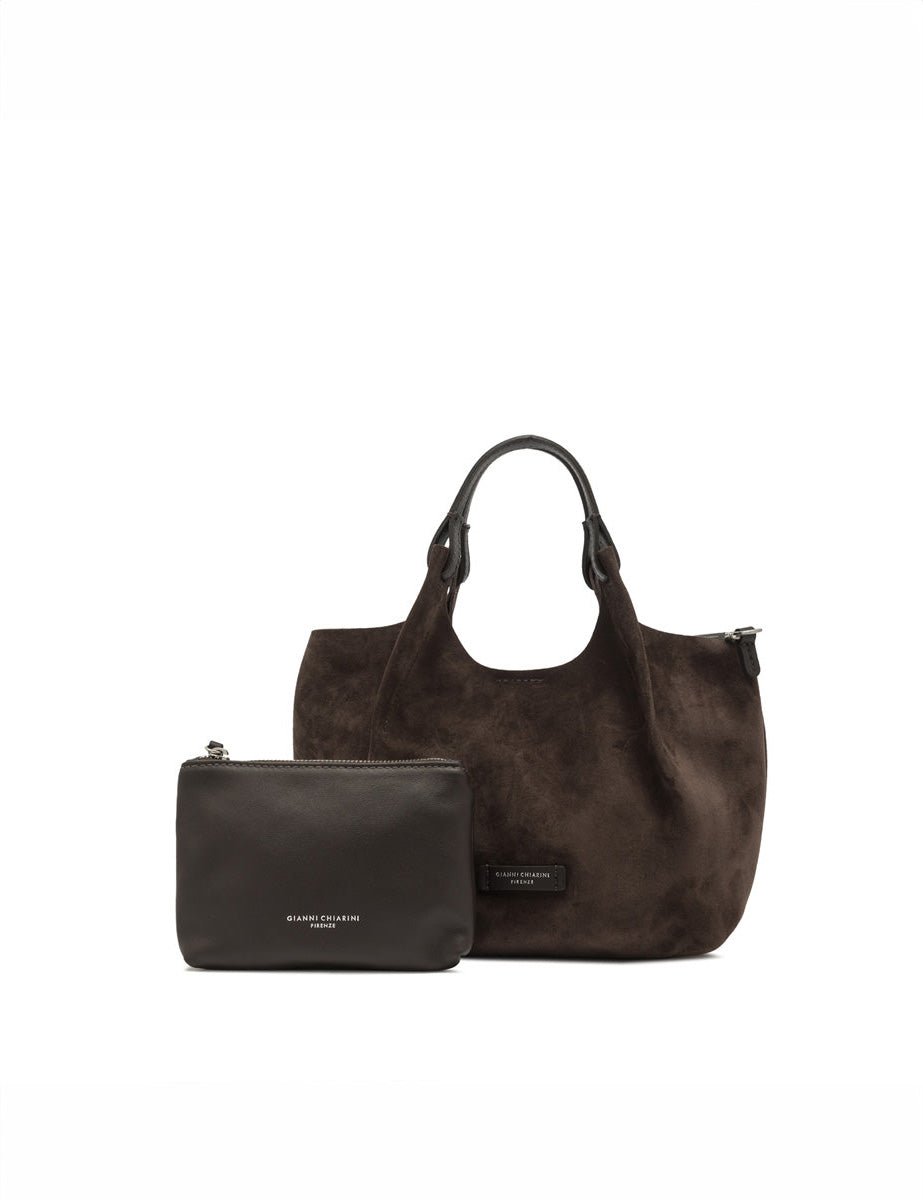 borsa suede dua moka - gianni chiarini - shopper