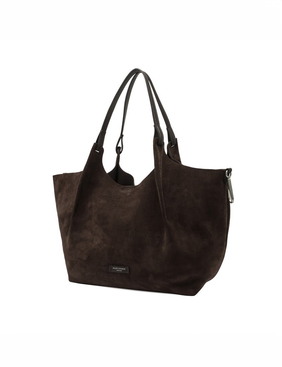 borsa suede dua moka - gianni chiarini - shopper