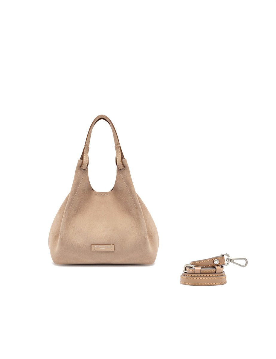 borsa suede dua nude - gianni chiarini - shopper