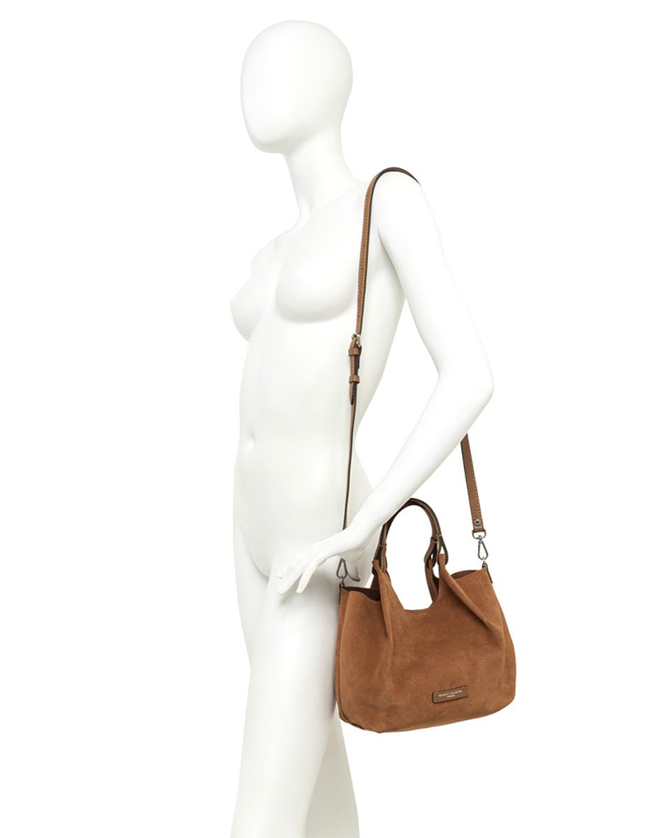 borsa suede dua nude - gianni chiarini - shopper