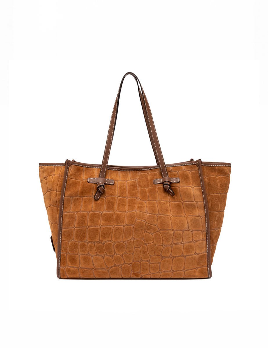 borsa suede marcella cognac - gianni chiarini - shopper