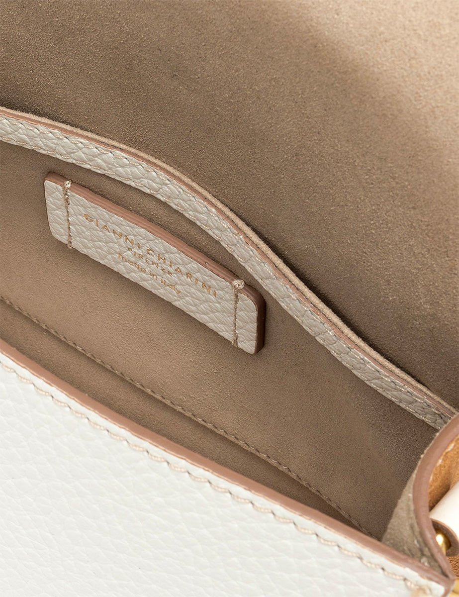 borsa tara bianco cuoio - gianni chiarini - clutch