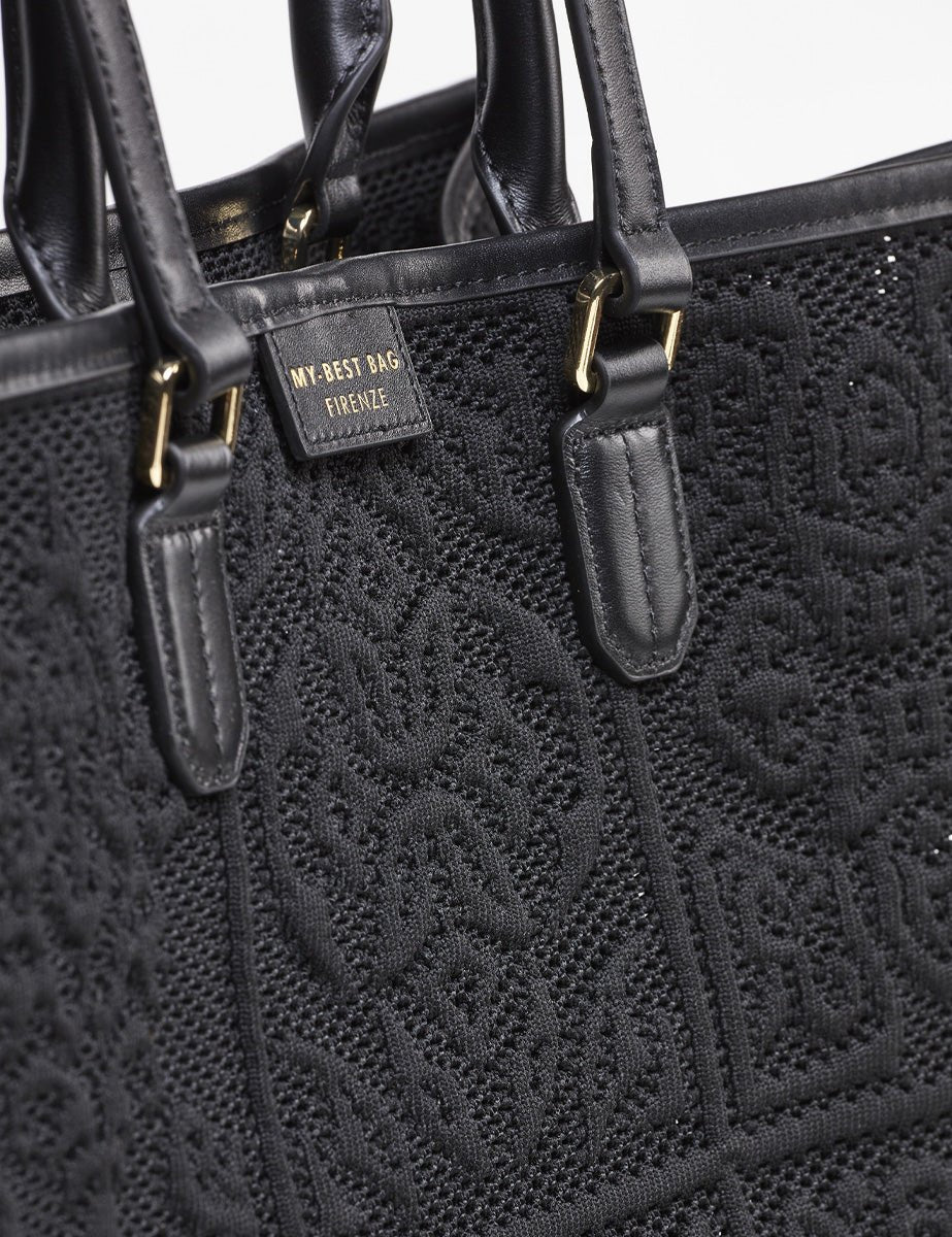 borsa tessuto ossidiana black - my best bag - shopper