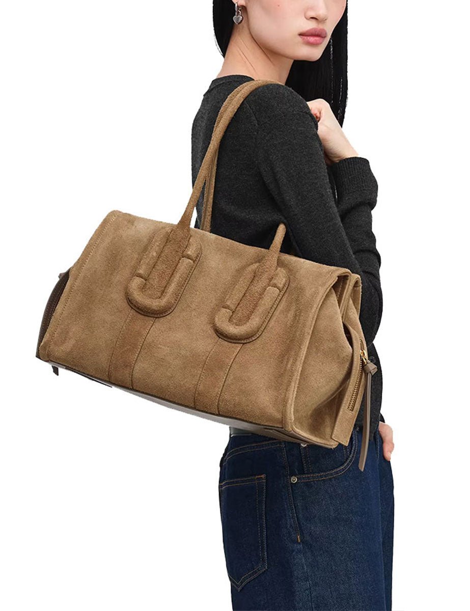 borsa the carryall city tote suede marrone nocciola - marc jacobs - shopper