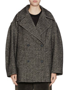 caban spigato nero bianco - blufrida - giacca